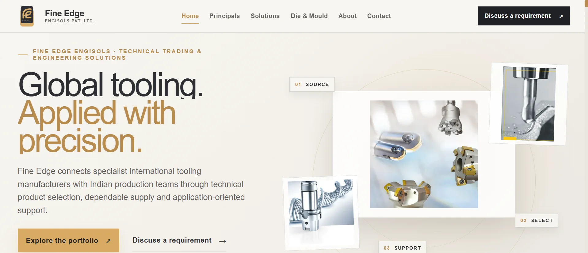 Fine Edge website homepage screenshot