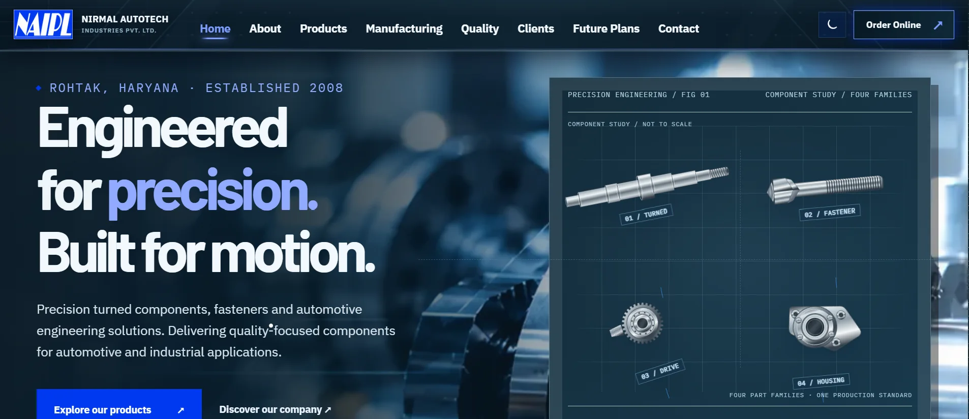 Nirmal Autotech website homepage screenshot